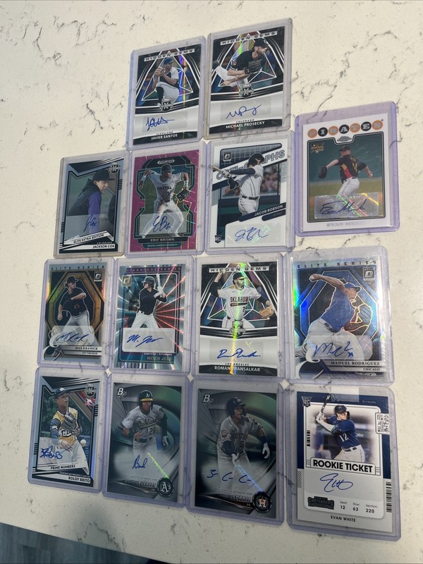 14 Autograph Cards Of Current Big Leaguers And Current Prospects