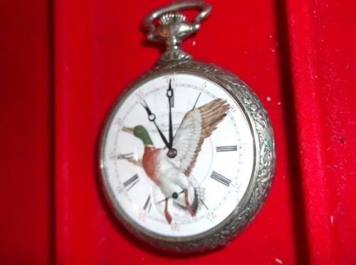 DOXA WATCH CO 21/4IN 53MM 15J EMBOSSED DUCK HUNTING ON BACK AN DUCK DIAL