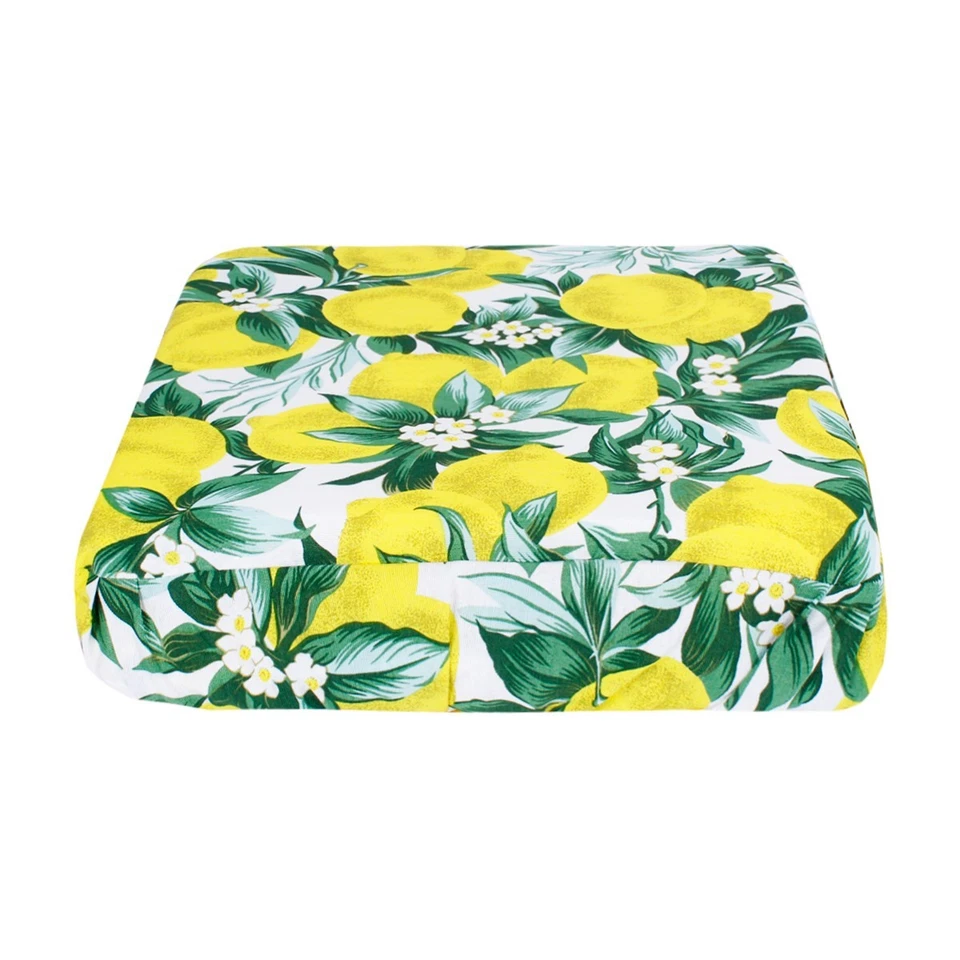 Oreillers Chaise Bande Élastique Rembourrage Mousse Housse Motif Citron - Photo 3/3