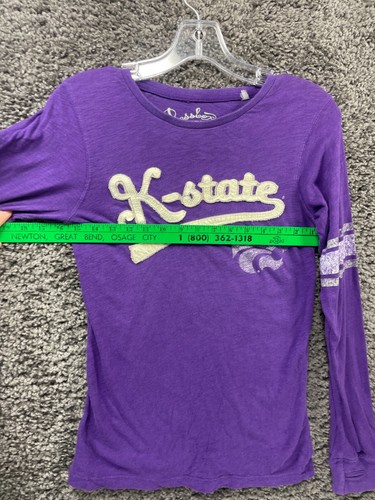Kansas State Wildcats Shirt Women's Purple Small Top Pressbox by Royce Apparel - Picture 9 of 9