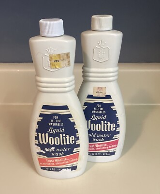 Vintage 1980's Liquid Woolite Cold Water Wash Plastic Bottle 16oz 100/90% Full