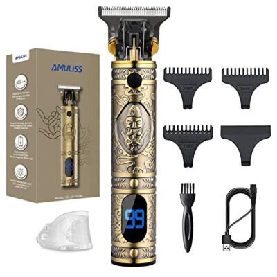 Professional Mens Hair Clippers Zero Gapped Cordless Hair Trimmer Professiona...
