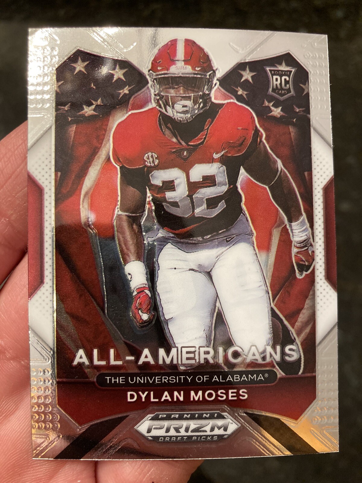 2021 Panini Prizm Draft Pick Dylan Moses All-American Rookie RC #190 Alabama
