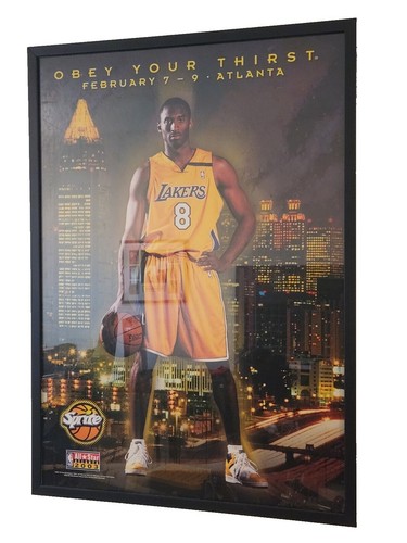 KOBE BRYANT ポスター 8番 LAKERS Kobe Bryant Lakers #8 Signed Rare Adidas Vintage Promo Poster Psa