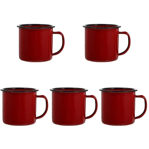  5pcs Coffee Mug Cup Tin Camping Mugs Campfire Coffee Cup Tea Drinking Cup For