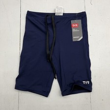 TYR Navy Blue Solid Boy Jammer Shorts Boys Size Large NEW