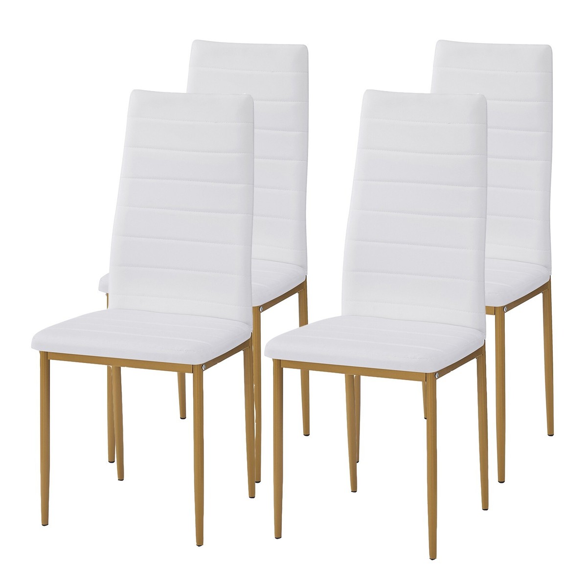 Amazon White Leather High Back Dining Chairs VECELO Upholstered