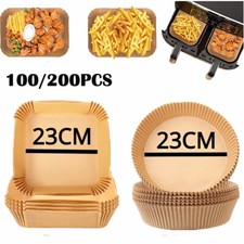 Large Air Fryer Disposable Paper Liner Square Round 23cm Non-stick Baking Papers