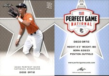 DIEGO ORTIZ 2020 LEAF PERFECT GAME NATIONAL SHOWCASE ROOKIE CARD #228
