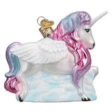 Old World Christmas Glass Blown Ornament, Alicorn With OWC Gift Box 
