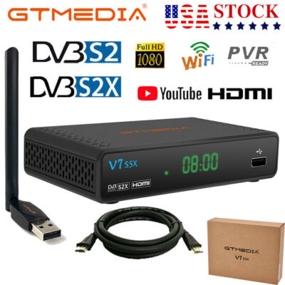 FTA DVB-S2/S2X Digital Satellite Receiver Decoder 1080P HD TV Box PVR + USB WIFI