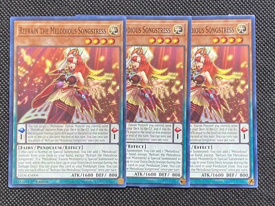 3x YuGiOh! Couplet Refrain the Melodious Songstress LEDE-EN009 Common 1st ED NM