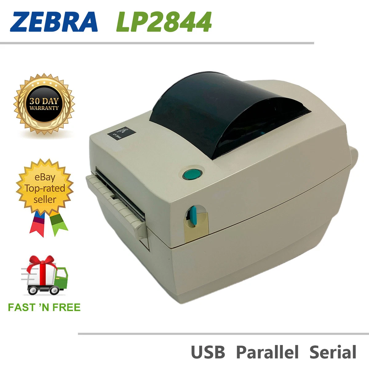 Zebra LP2844 Direct Thermal Barcode Printer Dispenser USB 2844 20301 0001
