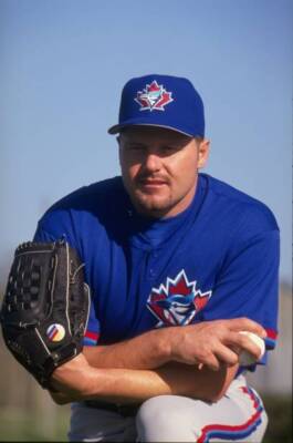 Pitcher Roger Clemens Toronto Blue Jays poses during the Blue - 1998 Old Photo