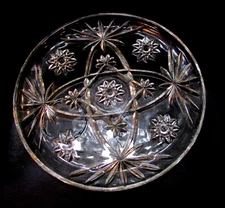 Vintage Anchor Hocking EAPC Clear Glass 10" Star of David Tray Round Snack Plate