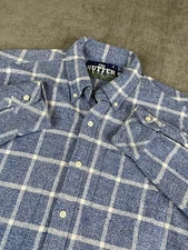 Chubbies The Nutter Shirt Men (M) Blue Flannel Windowpane Long Sleeve Button