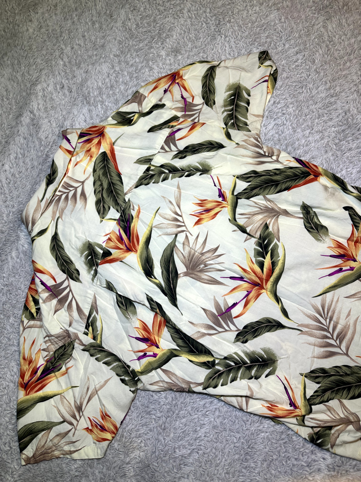 Vintage Paradise Found Extra Large XL Floral Hawaiian Shirt Short Sleeve