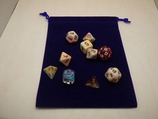 BLUE Velvet 5x7 Drawstring Dice Bag Jewelry Pouch Coins Phone Jewelry Money