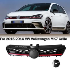 For 2015 2016 VW Volkswagen MK7 GOLF/GTI Hatchback Front Grille Black w/Red Trim