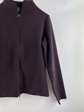Fred Perry Womens Vintage Zip Up Classic Fleece Long Sleeve Jacket Purple Size M