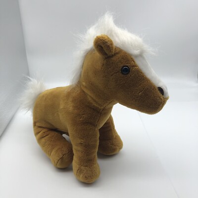 Plush Pony stuffed animal toy tan white mane horse 