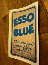 Esso Blue Paraffin Rustic Dirty Sticker Decal For Valor Paraffin Pouring Can