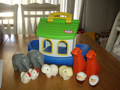 EUC VINTAGE LITTLE TIKES Noah's Ark Floats with Animals Noah