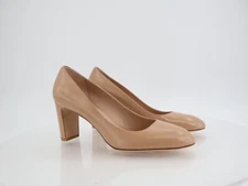 Stuart Weitzman Vida 75 Pump Dune Nude Beige Size 11B Leather Block Heel Career