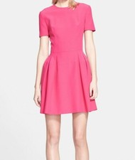 Alexander Mcqueen Short Sleeve Leaf Crepe Dress Size 38 US 8