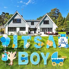 Large Baby Shower Yard Sign It  s a Boy Blue Yard Signs with Stakes 16 Inch Ta...
