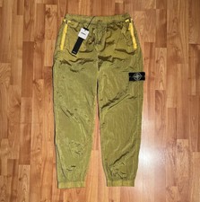 NEW MEN'S STONE ISLAND NYLON METAL PANT IN YELLOW LOOSE FIT