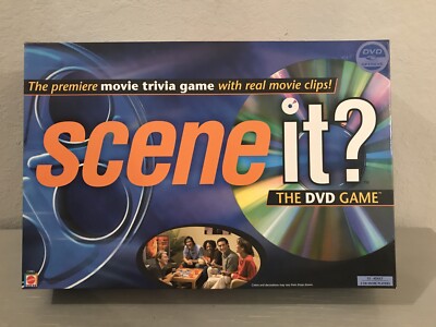 Scene It The DVD Game by Mattel Games 2003 w/ Real Movie Clips! NEW in Open Box