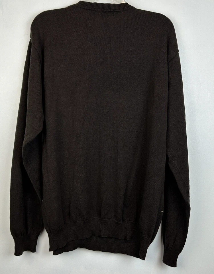 Suéter De Colección Axcess Para Hombres XL Crew Marrón Pullover Abuelo Ventana Panel Mezcla de Algodón Foto 2 de 4