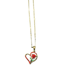 14K Gold Plated Rose Pendant Necklace