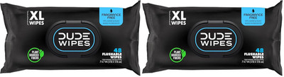 , 48 Count, 2 Pack | Flushable | Unscented | Extra-Large | Vitamin-E & Aloe