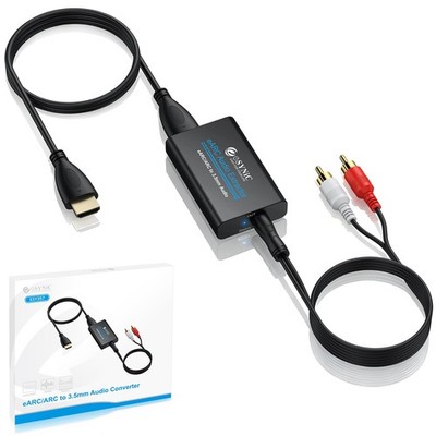 eSynic Professional 192khz eARC ARC Audio Extractor HDMI to 3.5mm/Cinch... 