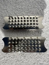 NEW PAIR OF GRATER STIRRUP PADS 4 1/2”STAINLESS STEEL & NEVER USED