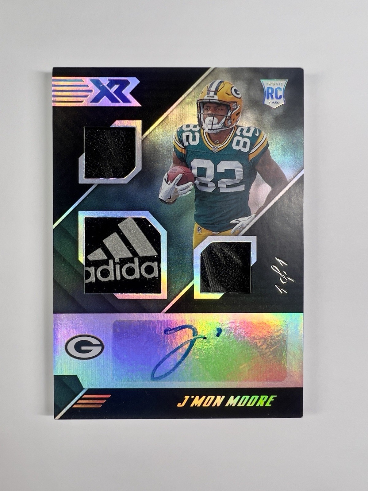 2018 Xr  Football  J'Mon Moore Brand Materials  BLACK 1/1 Auto #196 RC