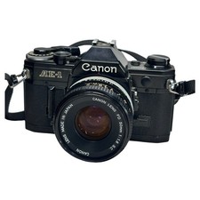 Canon AE 1 Black FD 50mm F1.8 S.C. Film Camera Body Lens Set Z6669