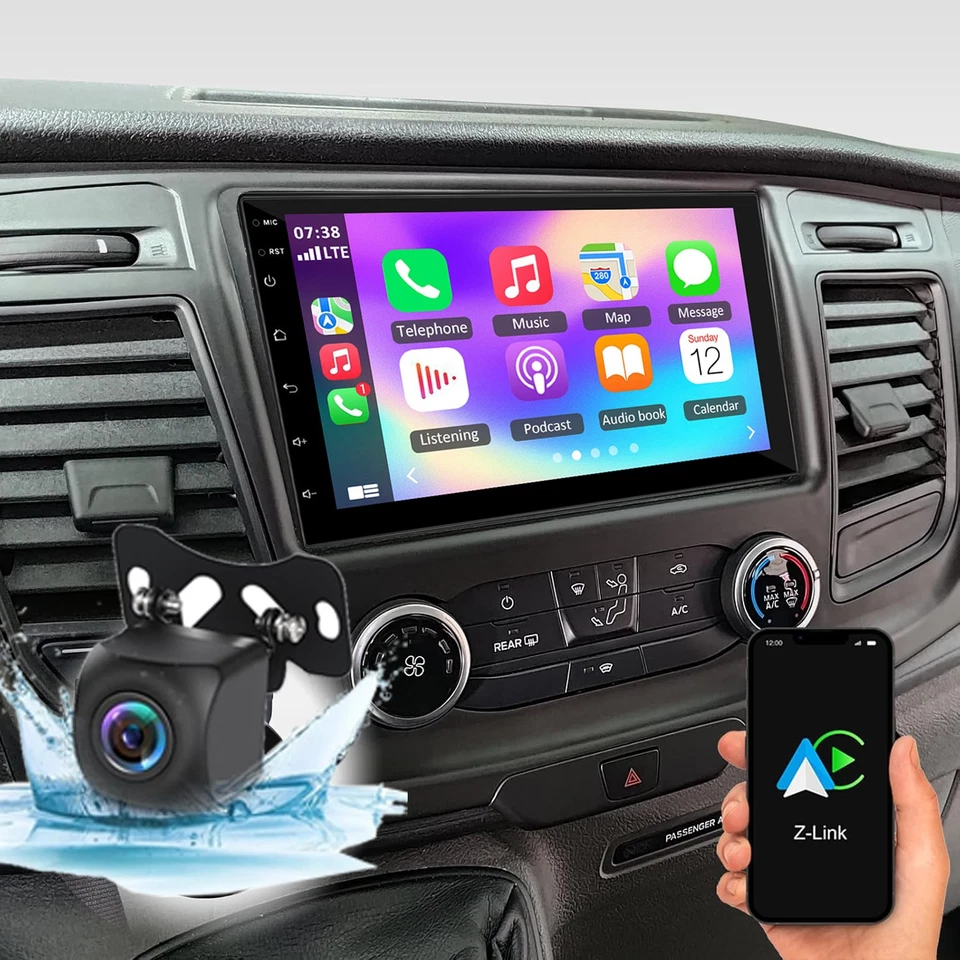 Apple Carplay Für Ford Transit 2007-2014 Android 14 Autoradio WIFI GPS Navi 32GB - Bild 1 von 4