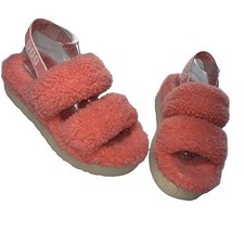 UGG Oh Fluffita Platform Slipper Womens Comfort Sheepskin 9 Pink Cushion 1120876