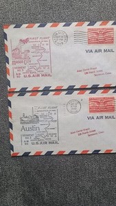 2 First Flight cover Minneapolis -Austin,Mason Citi 1949 6c
