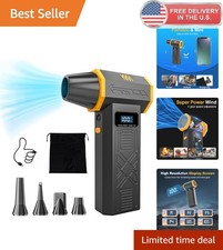 Portable Electric Air Duster with LED Light - 4 Speed Adjustable Turbo Blower