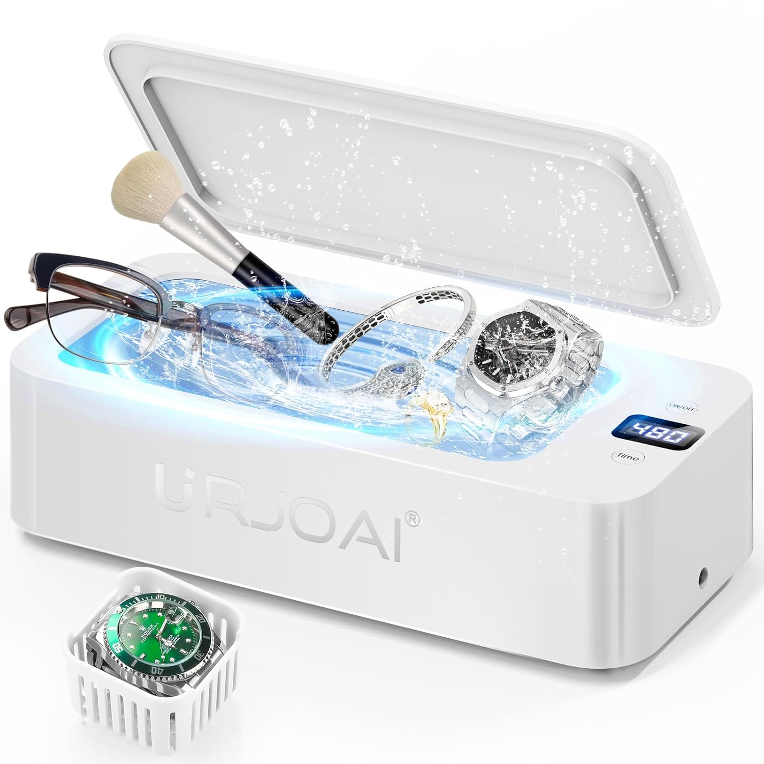 Ultrasonic Jewelry Cleaner Machine 50Khz with 5 Timer Settings for Jewelry Glasses Watches