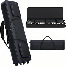 88 Key Keyboard Case Soft Gig Bag with Wheels 53"X14.5"X7"  3 Ways to Carry P