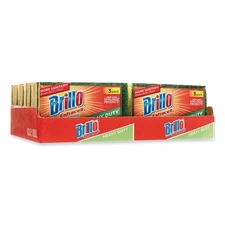 Brillo 21031 Estracell 4.5" x 2.75" Scrub Sponge - Yellow/Green (8/Carton) New