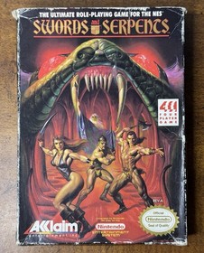 Swords and Serpents Nintendo NES Cartridge & Box Tested