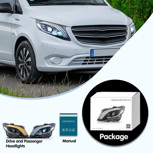 Paar VLAND VOLL LED Scheinwerfer für Mercedez Benz Metris Vito W447 2016-2023 - Bild 6 von 9