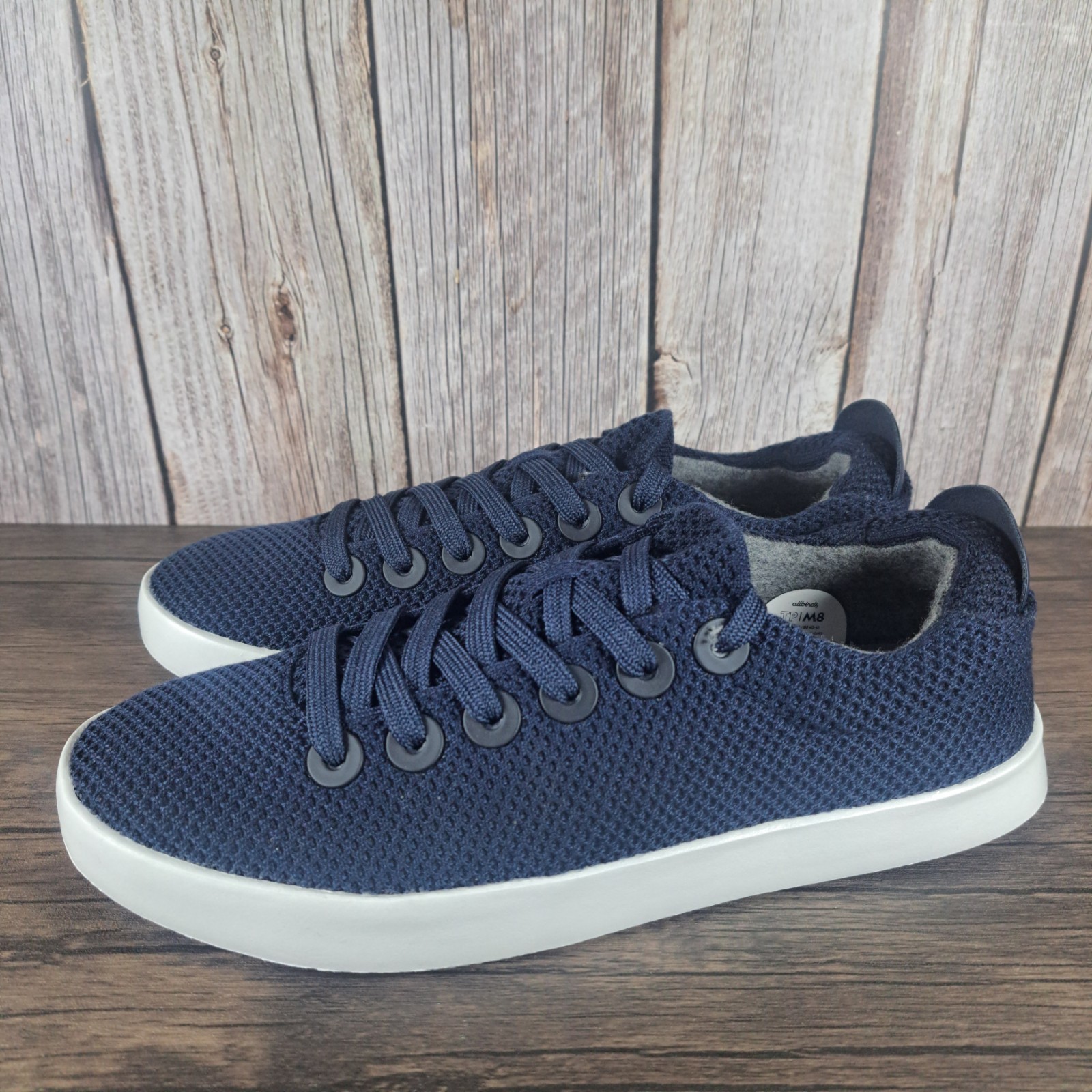 SAOLA Allbirds Tree Pipers Knit Sneaker Uomo Taglia 8 Moonrise Blu Suola Bianca (VGC)