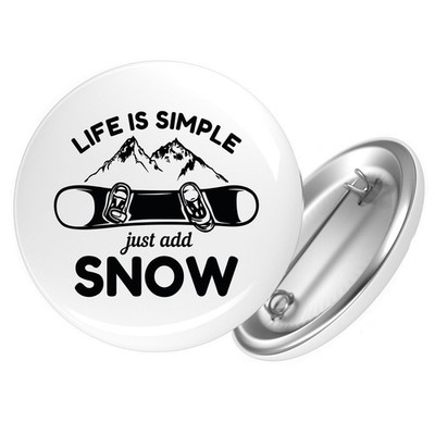 Button Snowboard Just add snow Geschenkidee Snowboard Geschenk Präsent Mitbrings